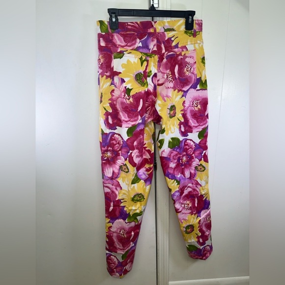 VINTAGE Floral Print Jeans in Pink and Yellow - Picture 6 of 7